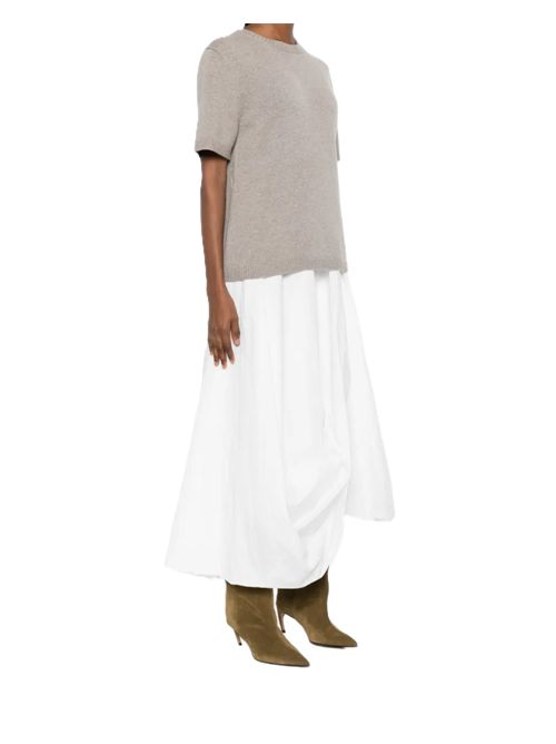 T-shirt girocollo in maglia Soft Goat | FW25SF2000400002GREIGE